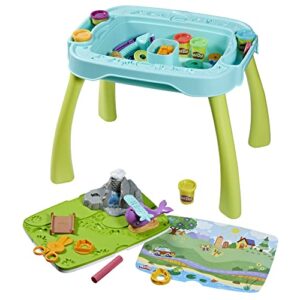 play-doh all-in-one creativity starter station activity table playset, preschool toys, starter sets, kids arts & crafts, ages 3+