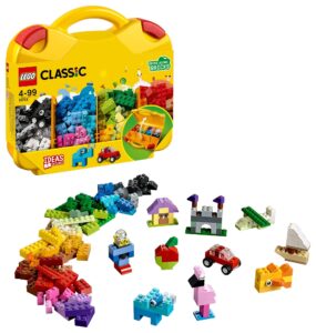 lego classic creative suitcase 10713 - includes sorting storage organizer case with fun colorful building bricks, preschool learning toy for kids, boys and girls ages 4 years old and up