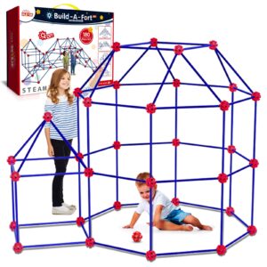 olefun 180 pack fort building kits for kids 4, 5, 6, 7, 8+ year old boys & girls, creative stem building toys for diy castles, tunnels, play tent, ideal gifts for aged 5-8