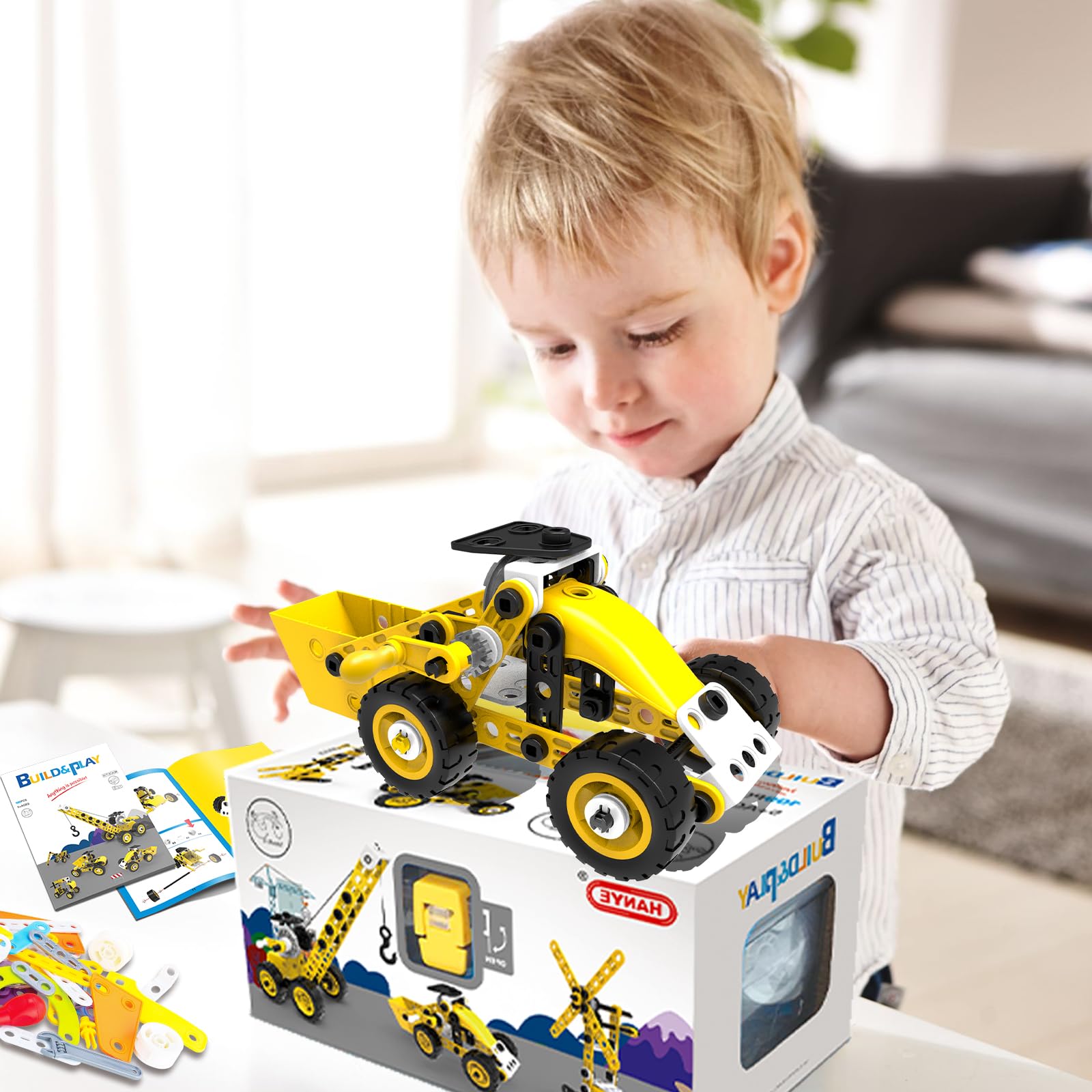 Stem Toys For 5 6 7 8 9+ Year Old Building Block Kit Stem Activities Projects Boy Toys Age 4-8 5-7 6-8 8-10 Creative Set Educational Engineering Excavator Construction Birthday Fun Christmas Idea Gift