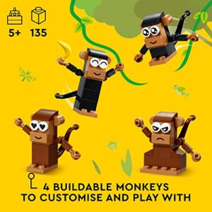 LEGO Classic Creative Monkey Fun 11031 Building Toy Set for Kids, Boys, and Girls Ages and Up, Makes a Great Gift for Grandchildren