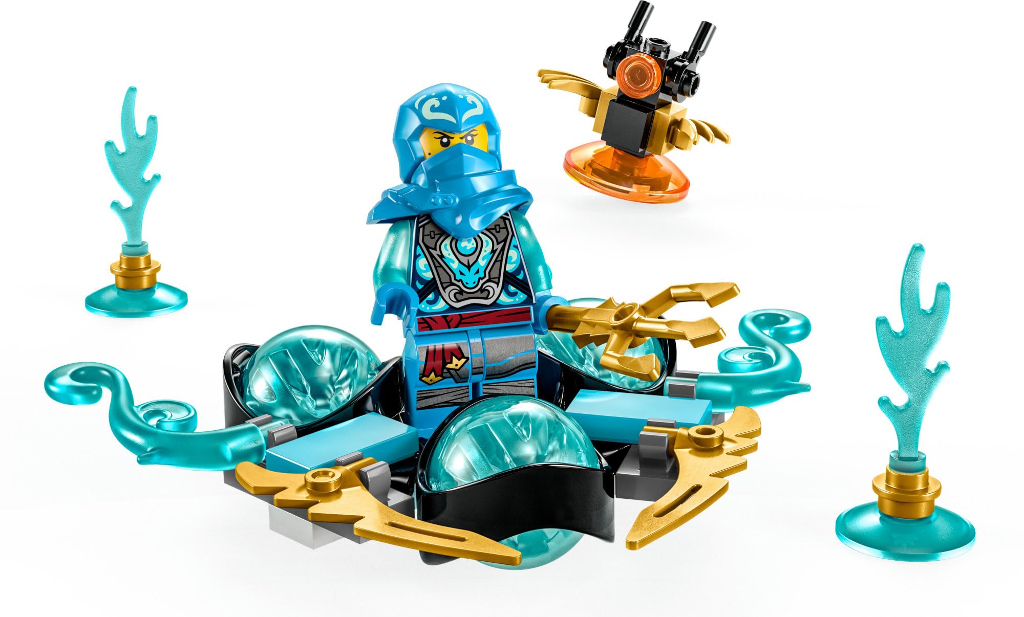 LEGO NINJAGO Nya’s Dragon Power Spinjitzu Drift 71778 Creative Blue Ninja Toy, Gift Idea for 6 Year Old Boys and Girls, Interactive Spinning Toys, includes Nya Minifigure