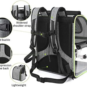 Pecute Bird Carrier Backpack, Parrots Bird Backpack with Visible Window, Adjustable Height Standing Perch, Feeding Cans, Waterproof Pads, Lightweight Foldable Birds Travel Cage for Hiking Camping