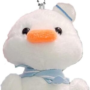 White 14cm Duck Plush Keychain,Soft Fully Filled Lovely Cartoon Animal Doll Hanging Ornament,Portable Stuffed Duck Doll Plush Key Backpack Pendant Kid Girl Gift Pendant Auto Decoration Auto Decoration