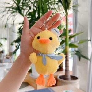 White 14cm Duck Plush Keychain,Soft Fully Filled Lovely Cartoon Animal Doll Hanging Ornament,Portable Stuffed Duck Doll Plush Key Backpack Pendant Kid Girl Gift Pendant Auto Decoration Auto Decoration