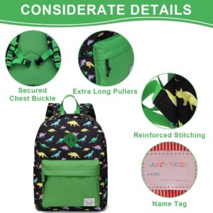 VASCHY Dinosaur Backpack for Toddler Kids Boys, Little Kid Preschool Backpacks with Chest Strap