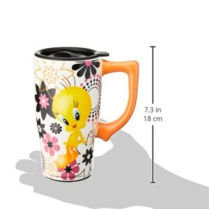 Spoontiques - Ceramic Travel Mugs - Tweety Cup - Hot or Cold Beverages - Gift for Coffee Lovers