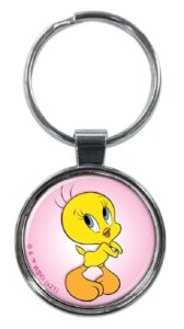 ata-boy looney tunes tweety bird 1.5" fob keychain for keys, backpack pulls and more