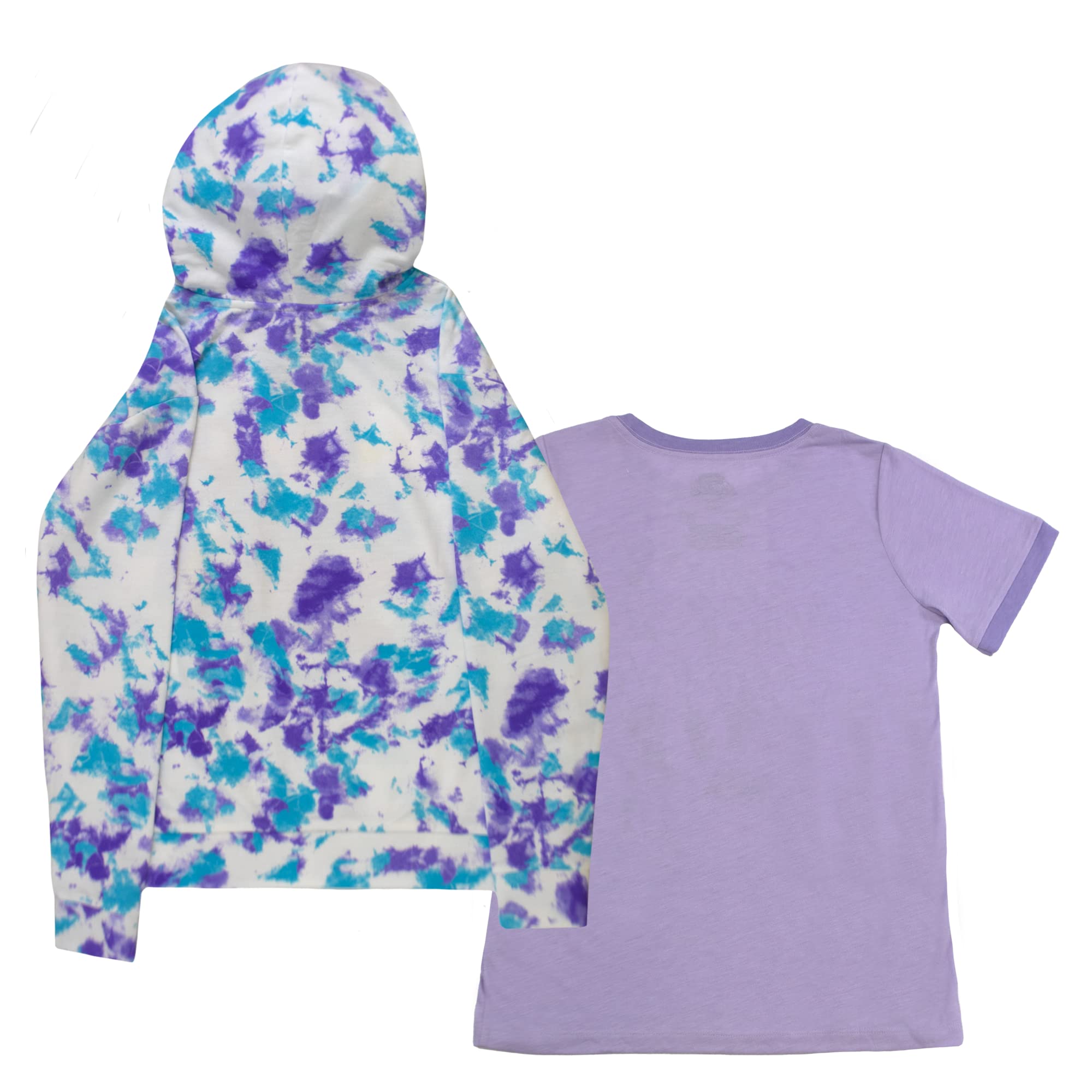 Nickelodeon That Girl Lay Lay Hoodie and T-Shirt Combo 2-Pack for Girls, Girls Hooded Sweatshirt and Tee Bundle Set (Tye Dye/Purple, Size 14/16)