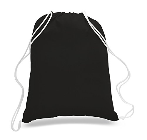 TBF 12 Pack Bulk Cotton Canvas Drawstring Backpack Bags (14" W x 18" H) - Perfect for DIY, Crafts, Events & More