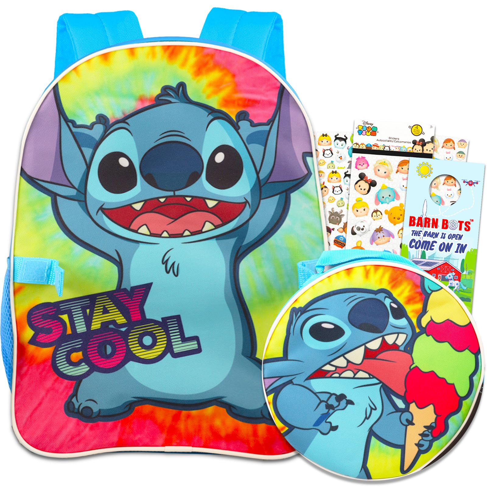 Disney Stitch Backpack and Lunch Bag Set - Bundle with Lilo Backpack, Stitch Lunch Box, Stickers, More | Lilo and Stitch School Supplies