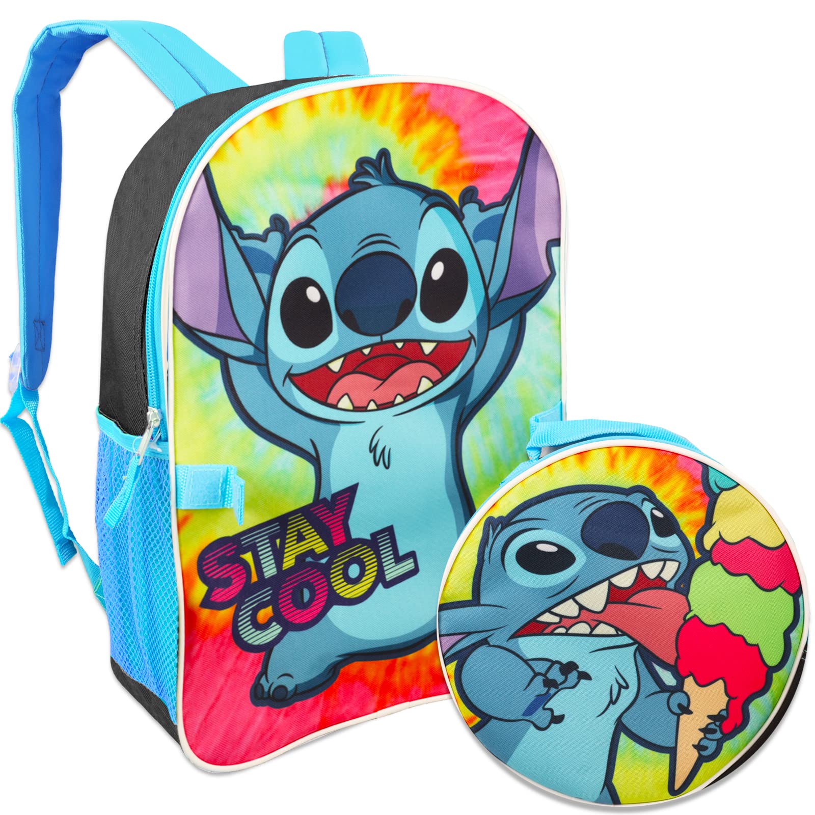 Disney Stitch Backpack and Lunch Bag Set - Bundle with Lilo Backpack, Stitch Lunch Box, Stickers, More | Lilo and Stitch School Supplies