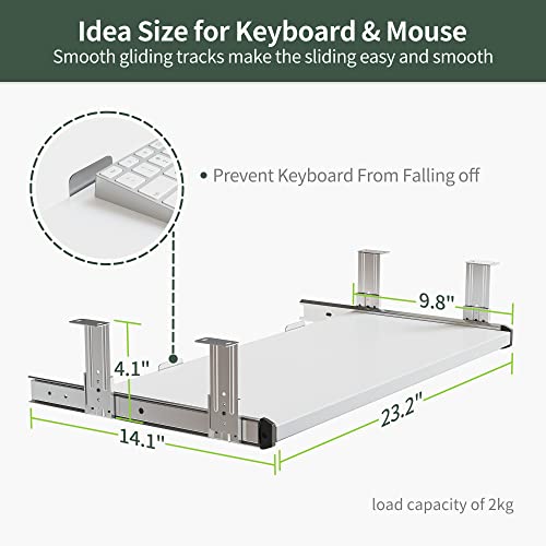 FEZIBO Standing Desk with Keyboard Tray, 48 × 24 Inches Electric Height Adjustable Desk, Sit Stand Up Desk, Computer Office Desk, White