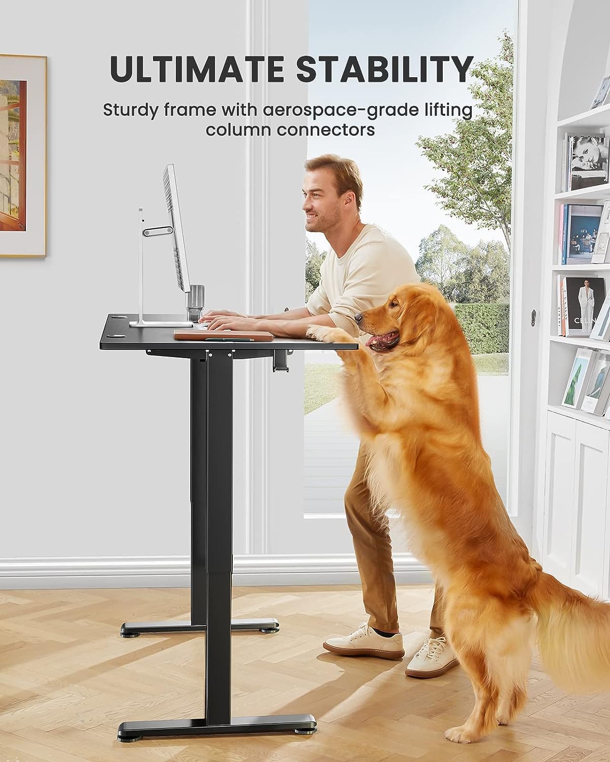 ErGear Height Adjustable Electric Standing Desk, 63x 28 Inches Sit Stand up Desk, Large Memory Computer Home Office Desk (Black)