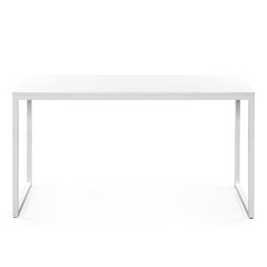 ZINUS Jennifer 55 Inch White Frame Desk / Computer Workstation / Office Desk / Easy Assembly, White