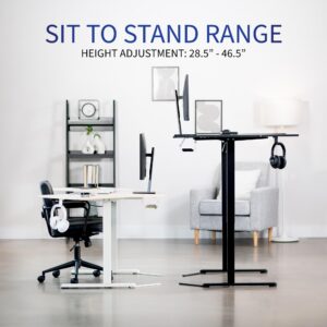 VIVO Electric Height Adjustable L-Shaped 47 x 47 inch Standing Desk, White Corner Table Top, White Frame, Stand Up Workstation, DESK-E1L94W