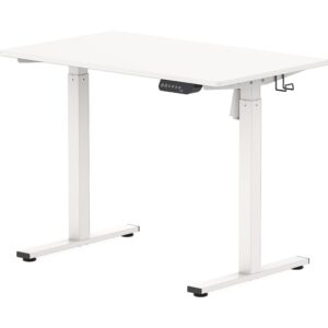 SHW Electric Height Adjustable Desk with Memory Preset, 40 x 24 Inches, White