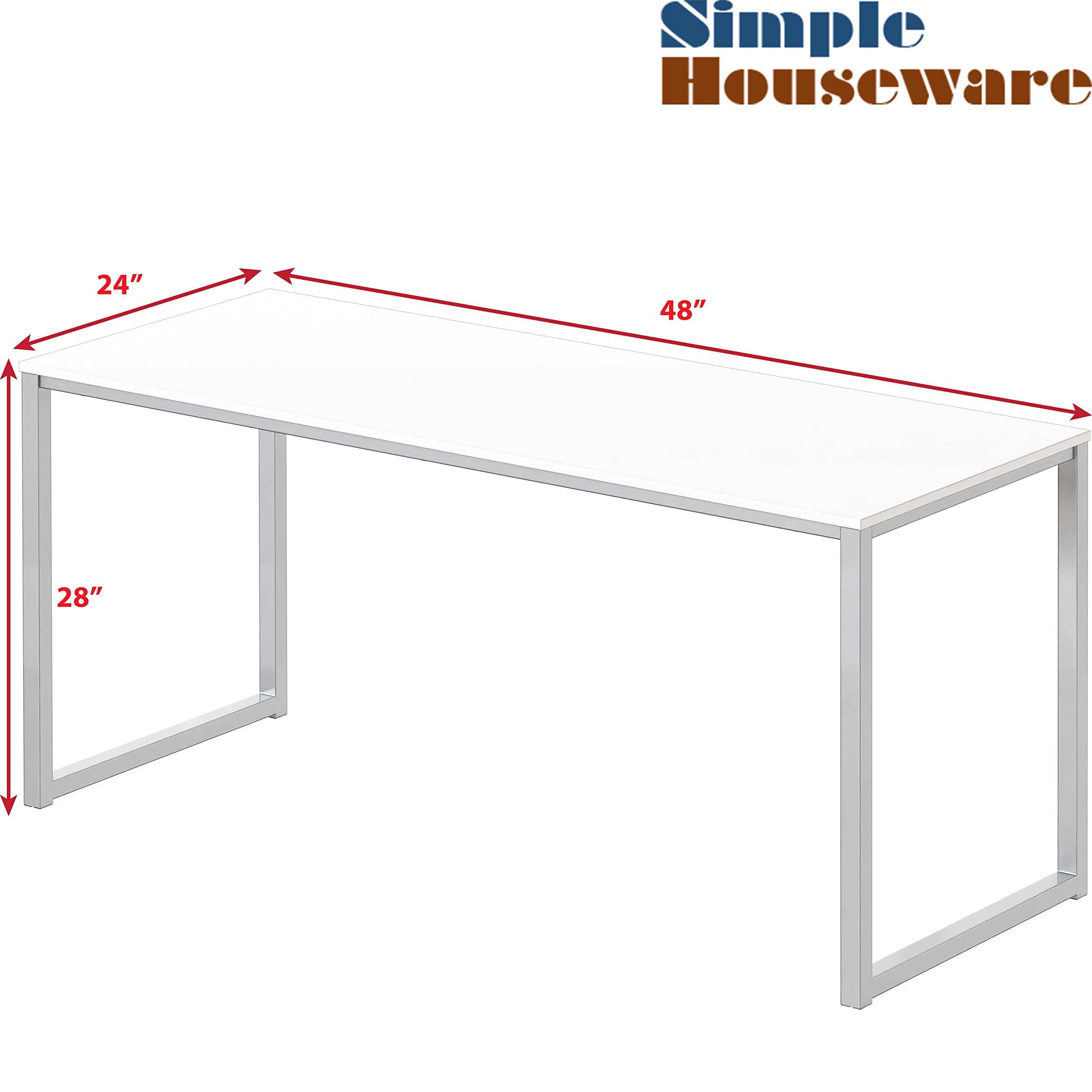 SHW Home Office 48-Inch Computer Desk, 24" Deep, White