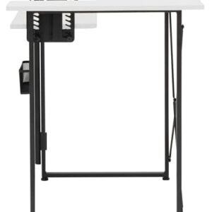 Sew Ready Pivot Swingout Storage Panel Sewing Table, Graphite/White