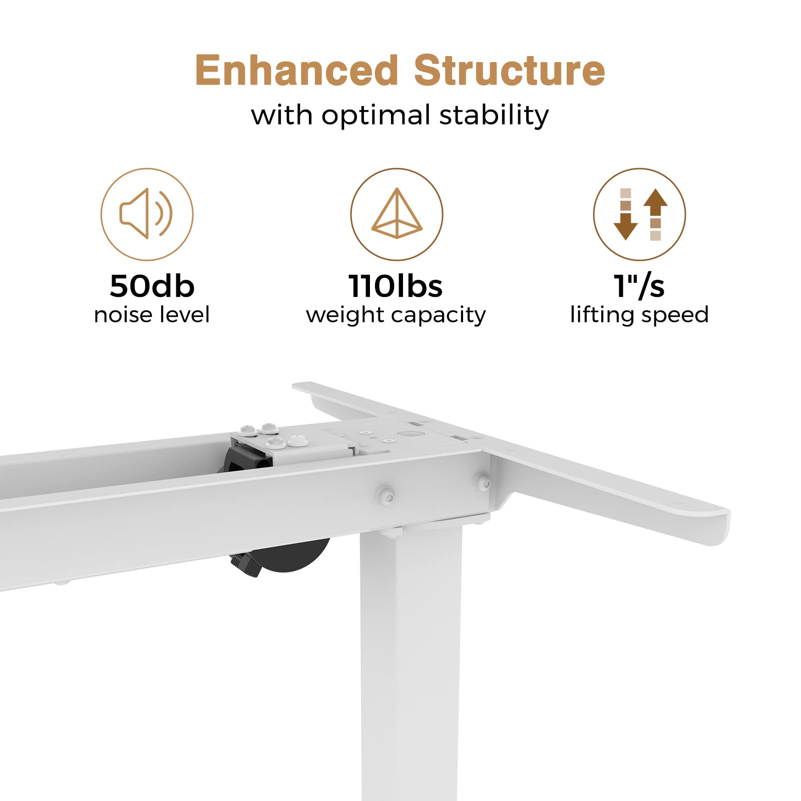 SANODESK Standing Desk Adjustable Height, 48x24 Inch Electric Standing Desk with Headphone Hook, Stand up Desk for Home Office Computer Desk，Handset with 4 Memory Presets and Charging Ports