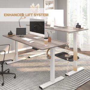 SANODESK Standing Desk Adjustable Height, 48x24 Inch Electric Standing Desk with Headphone Hook, Stand up Desk for Home Office Computer Desk，Handset with 4 Memory Presets and Charging Ports