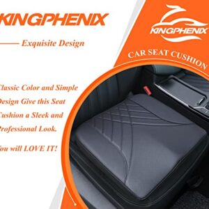 kingphenix Premium Car Seat Cushion, Memory Foam Driver Seat Cushion to Improve Driving View- Coccyx & Lower Back Pain Relief - Seat Cushion for Car, Truck, Office Chair (Black)