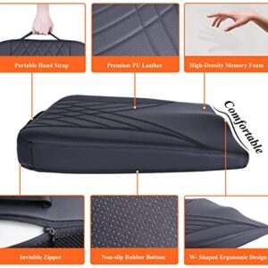 kingphenix Premium Car Seat Cushion, Memory Foam Driver Seat Cushion to Improve Driving View- Coccyx & Lower Back Pain Relief - Seat Cushion for Car, Truck, Office Chair (Black)