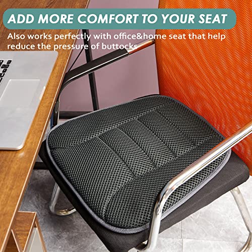 AEROiVi Car Seat Cushion for Driving, Breathable 3D Air Mesh, Non-Slip Bottom, Comfort Car Seat Protector, Car Seat Pad Also Works with Truck & Office Chair Home