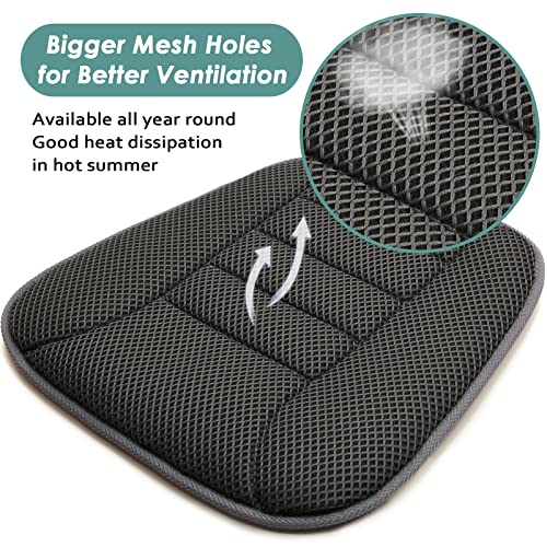 AEROiVi Car Seat Cushion for Driving, Breathable 3D Air Mesh, Non-Slip Bottom, Comfort Car Seat Protector, Car Seat Pad Also Works with Truck & Office Chair Home