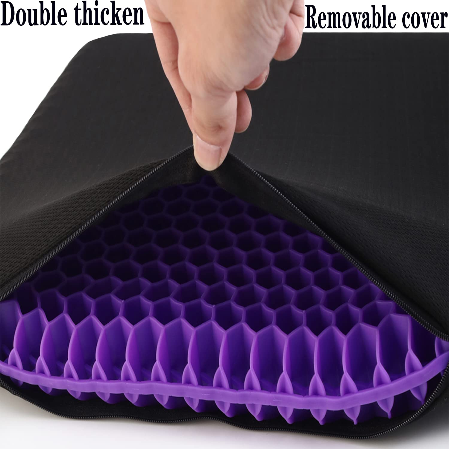 Extra thicken gel Seat Cushion for Long Sitting, Back, Sciatica, Tailbone Pain Relief Cushion, Use for The Car, Office, Wheelchair.(16.5×14.5×1.8inch)