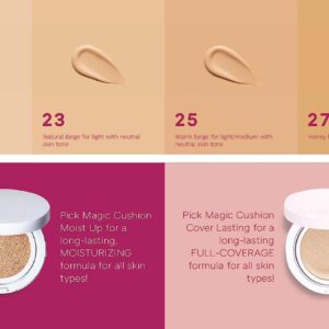 MISSHA Magic Cushion Foundation No.21 Light Beige for Bright Skin - Flawless Coverage, Dewy Finish, Easy Application for All Skin Types