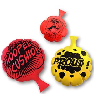 [3 pack] whoopee cushion for children over 3 yrs,woopie cushion party favor for [4,6,8 inch][no automatic inflation][reward][prank gag][novelty trick joke] gift and toy for kids children office home