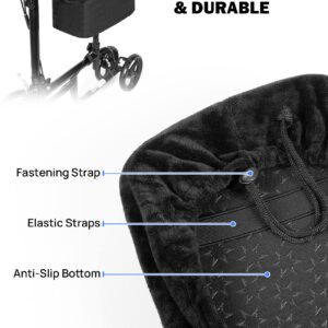 ISSYAUTO Knee Scooter Cushion Cover, Knee Scooter Pad for Comfort, Memory Foam Cushion Knee Walker Accessories with Removable Cover, 2'' Thick Fits Most Knee Walker Models, Black