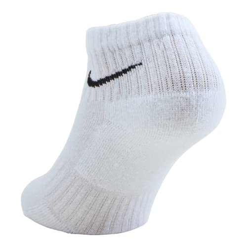 Nike Unisex Everyday Cushion Ankle Training Socks with Sweat-Wicking Technology (6 Pair), White/Black, Large