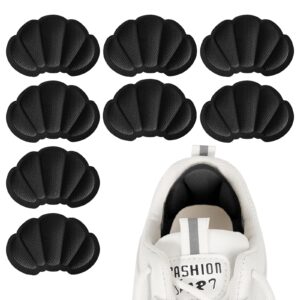 Heel Grips Cushions Inserts,Heel Pads for Loose Shoe Too Big Men Women, Improved Shoe Fit and Comfort, Prevent Heel Slipping, Rubbing, Blisters, Foot Pain. (4 Pair Black)