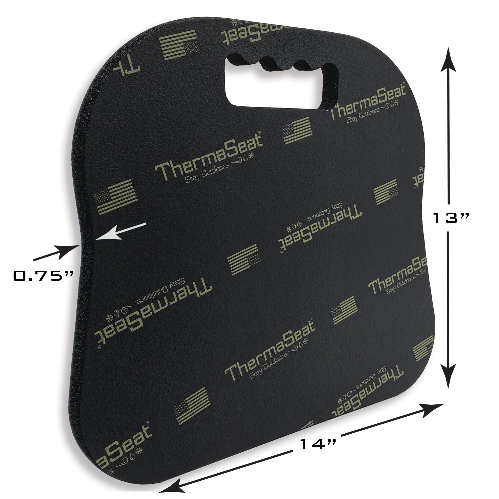 Northeast Products Therm-A-SEAT Sport Cushion Stadium Seat Pad, Black 13"x14"x.75"