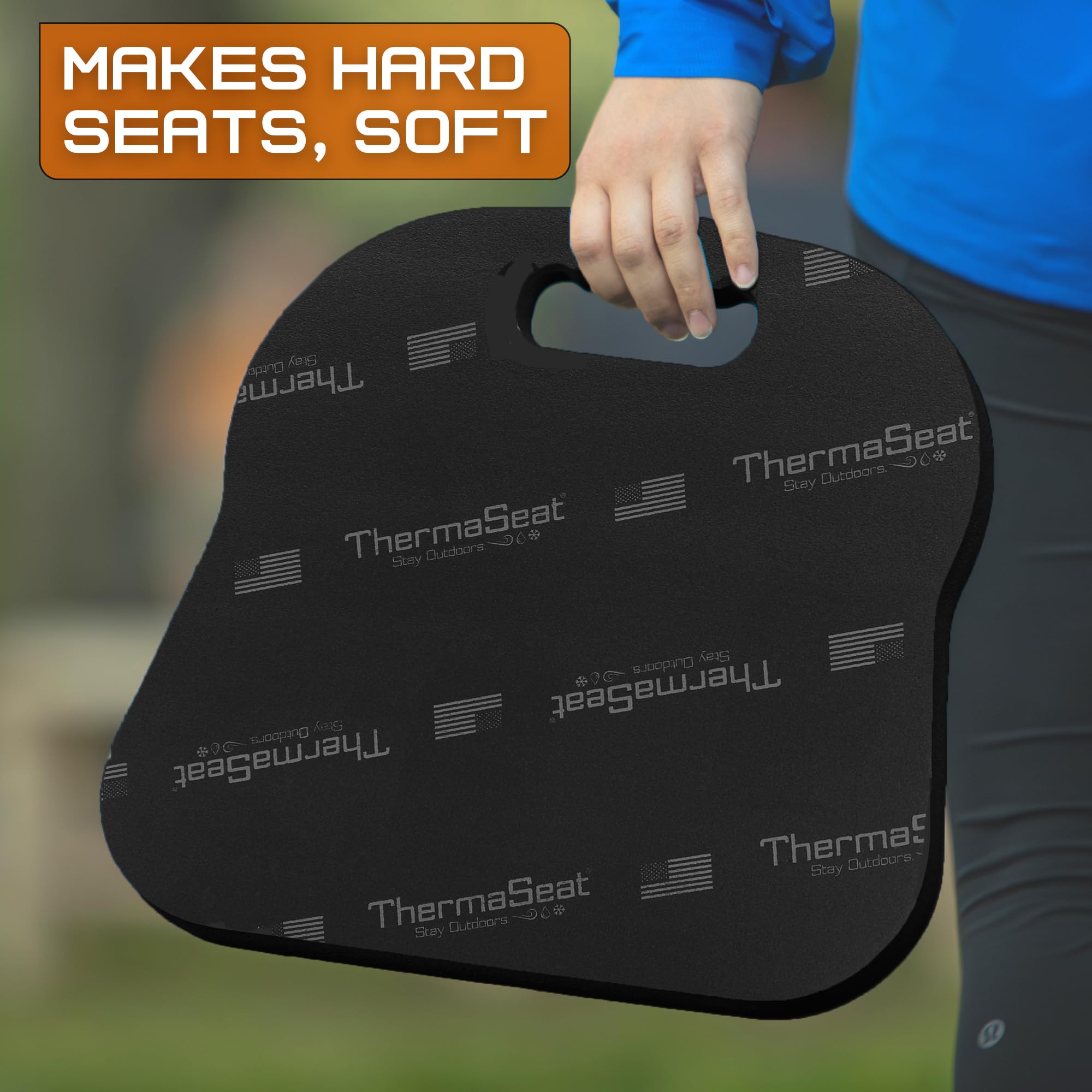 Northeast Products Therm-A-SEAT Sport Cushion Stadium Seat Pad, Black 13"x14"x.75"