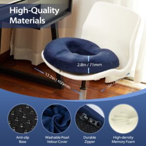 HOMCA Donut Pillow for Tailbone Pain, Hemorrhoid Pillows for Sitting After Surgery, Memory Foam Coccyx Cushion for Postpartum Pregnancy, Car Seat Office Chair Cushion for Pressure Relief