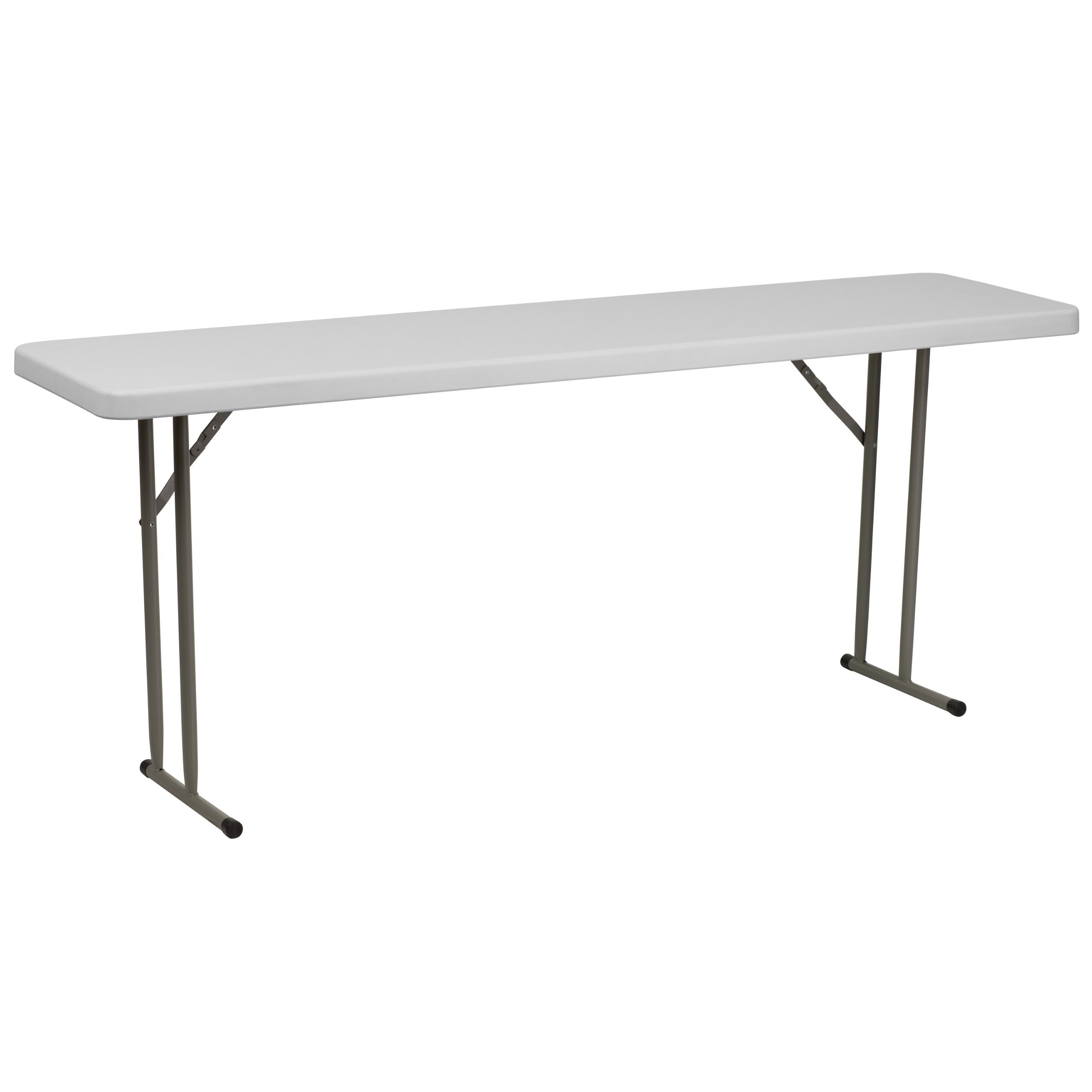 BizChair 6-Foot Rectangle Granite White Plastic Folding Training/Seminar Table