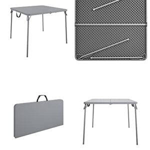 CoscoProducts COSCO XL 38.5" Half Card w/Handle Indoor & Outdoor, Portable, Wheelchair Accessible, Camping, Tailgating, & Crafting Folding Table, Gray, 1-Pack,Grey