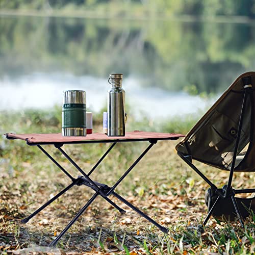 Apurioni Lightweight Folding Camping Table, Washable Fabric Compact Portable Table with Storage Bag for Outdoor, Hiking, Backpacking, Picnic, Travel, Fishing, Partio-Beige