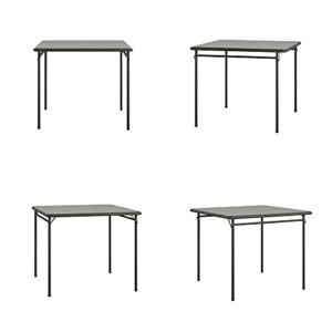 COSCO 34" Square Vinyl Top Folding Card Table, Black