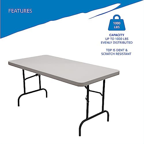 Iceberg - 65513 30" x 60" Folding Table, Platinum, IndestrucTable TOO 500 Series (MADE IN USA)