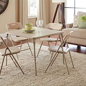 Cosco 5-Piece Folding Table and Chair Set, Antique Linen