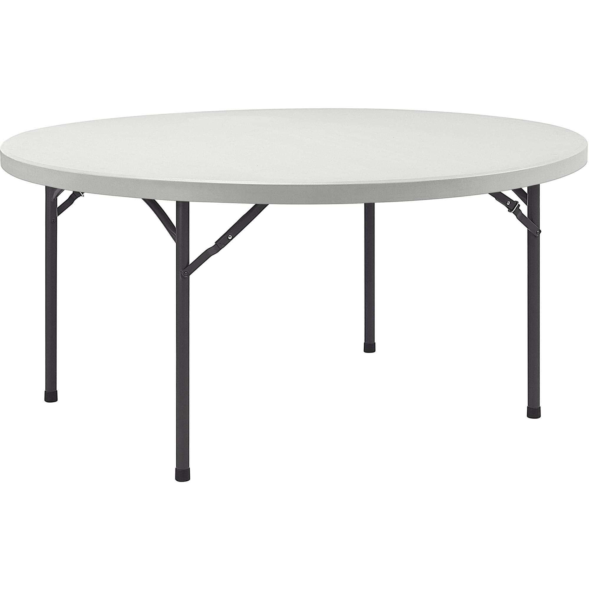 Lorell Banquet Folding Table - Round Top x 60" Table Top Diameter - 29.3" Height - Platinum/Gray