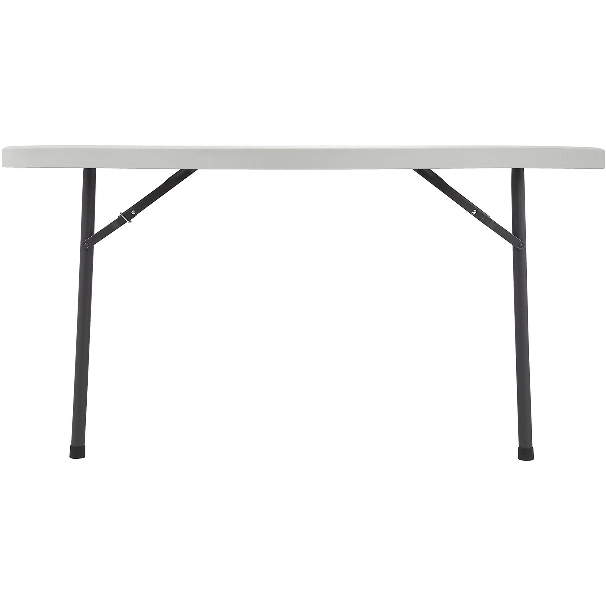 Lorell Banquet Folding Table - Round Top x 60" Table Top Diameter - 29.3" Height - Platinum/Gray