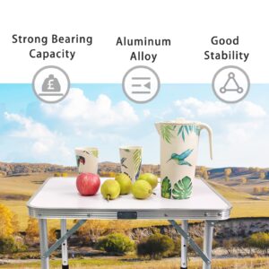 Camp Field Aluminum Folding Small Picnic Table, Adjustable Height Lightweight Portable Camping Table for Picnic Beach Outdoor Indoor (Medium)