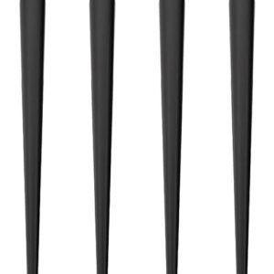 waaliji 28 inch Folding Table Legs Collapsible Metal Home DIY Furniture Legs Foldable Desk Leg with Adjustable Floor Protectors for Round or Square Table, Matte Black, Set of 4