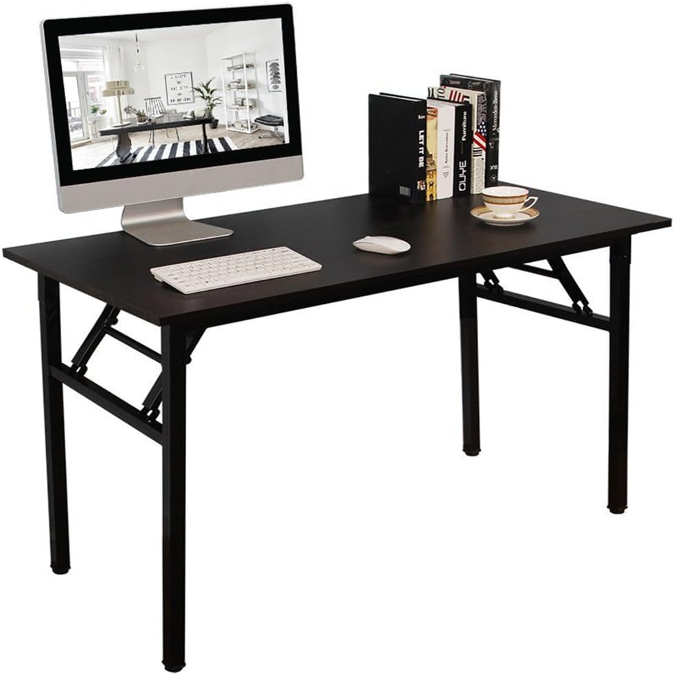 DlandHome 47 inches Folding Table Computer Desk Portable Table Activity Table Conference Table Home Office Desk, Fully Assembled Black DND-ND5-120BB