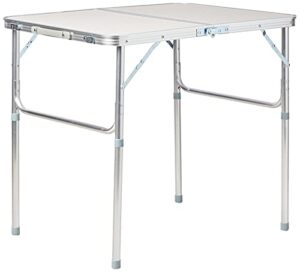 trademark innovations lightweight adjustable portable folding aluminum camp table with carry handle